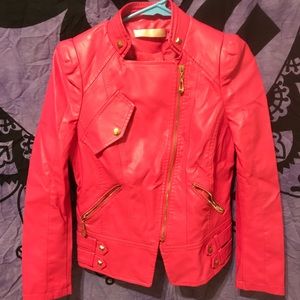 Pink leather jacket